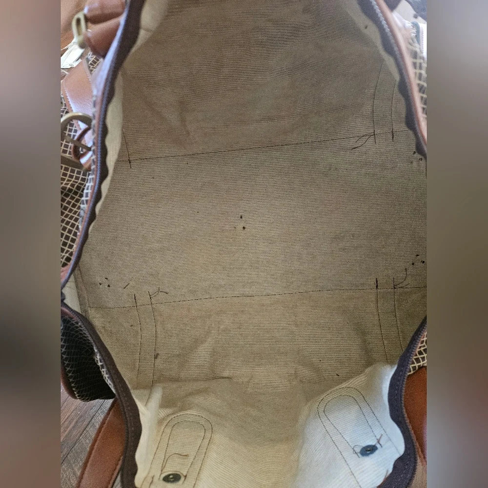 Bg Brown Leather Accent Travel Duffel Bag